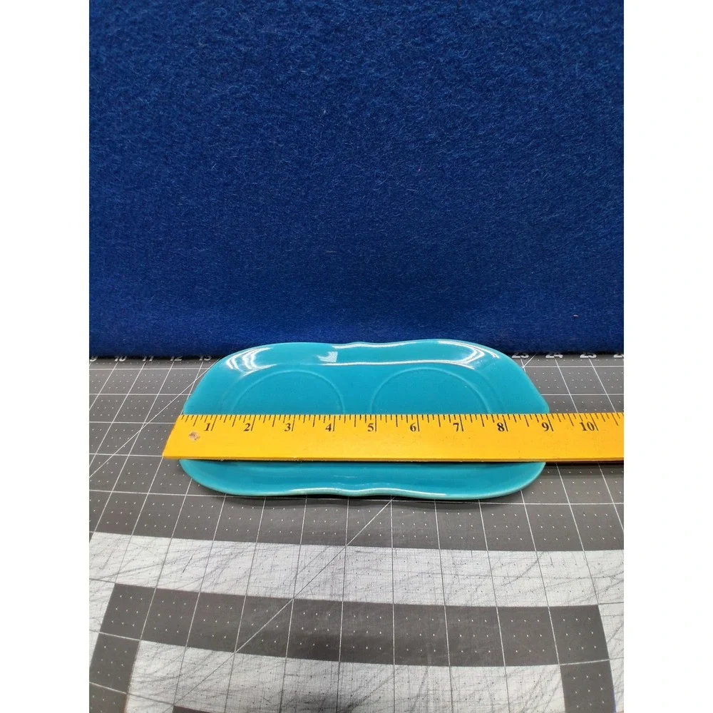 Pioneer Woman Soap Lotion Tray Turquoise Scalloped Ceramic Sink Side Plate